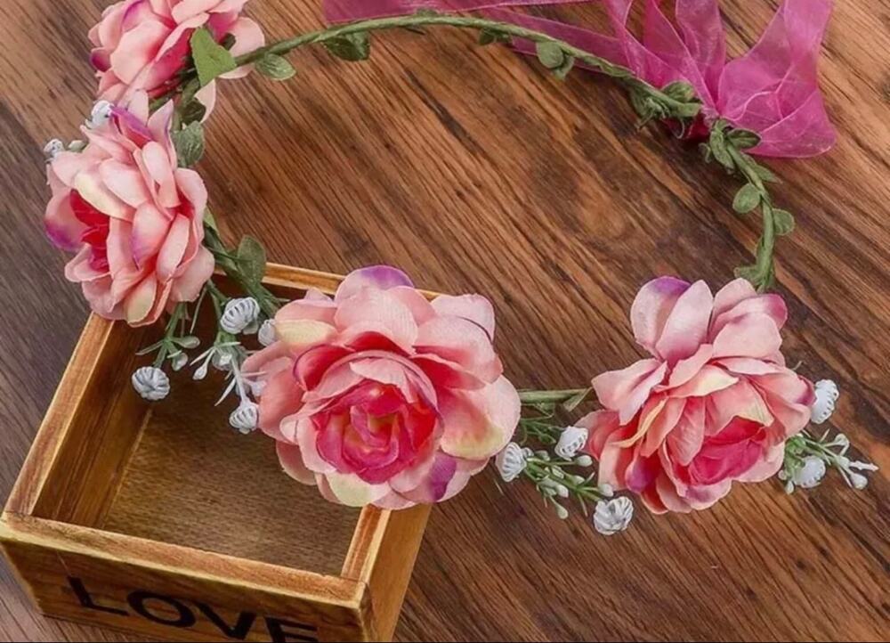 Handmade Floral Peach Tiara